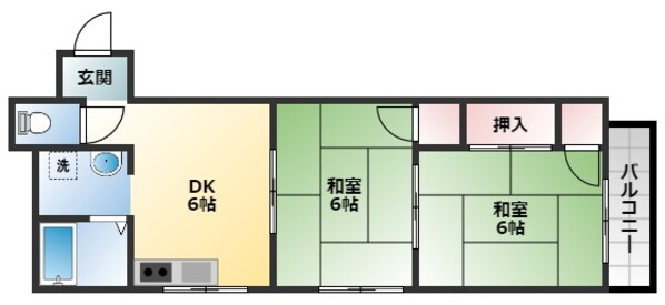 R-5美原ハイツの物件間取画像